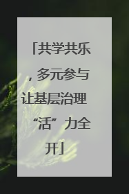 共学共乐，多元参与让基层治理“活”力全开
