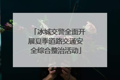 冰城交警全面开展夏季道路交通安全综合整治活动