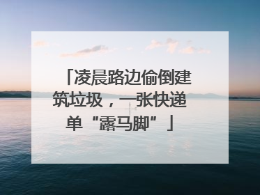 凌晨路边偷倒建筑垃圾，一张快递单“露马脚”