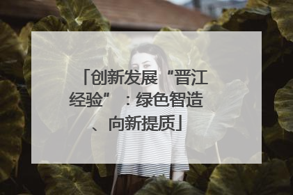 创新发展“晋江经验”：绿色智造、向新提质