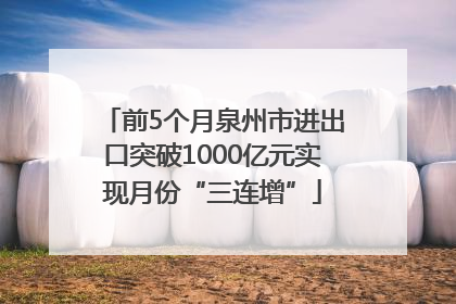 前5个月泉州市进出口突破1000亿元实现月份“三连增”