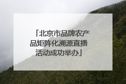 北京市品牌农产品矩阵化溯源直播活动成功举办