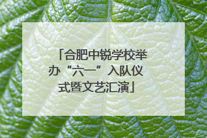 合肥中锐学校举办“六一”入队仪式暨文艺汇演