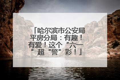 哈尔滨市公安局平房分局：有趣！有爱！这个“六一”超“警”彩！