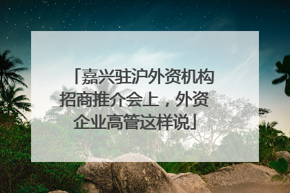 嘉兴驻沪外资机构招商推介会上，外资企业高管这样说
