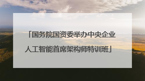国务院国资委举办中央企业人工智能首席架构师特训班