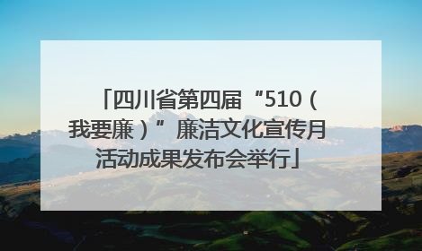 四川省第四届“510（我要廉）”廉洁文化宣传月活动成果发布会举行
