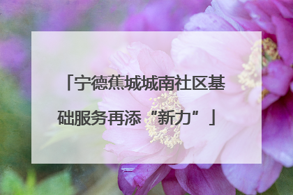 宁德蕉城城南社区基础服务再添“新力”