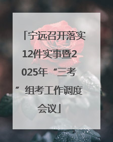 宁远召开落实12件实事暨2025年“三考”组考工作调度会议