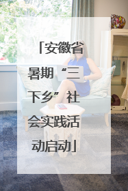 安徽省暑期“三下乡”社会实践活动启动