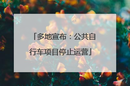 多地宣布：公共自行车项目停止运营