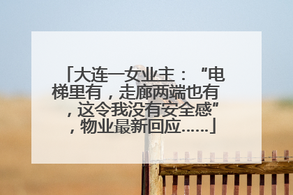 大连一女业主：“电梯里有，走廊两端也有，这令我没有安全感”，物业最新回应……