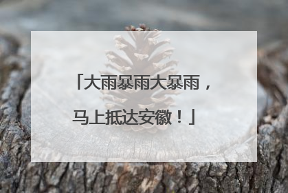 大雨暴雨大暴雨，马上抵达安徽！