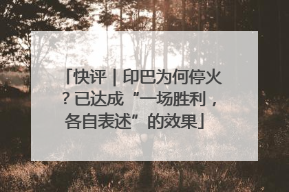 快评｜印巴为何停火？已达成“一场胜利，各自表述”的效果