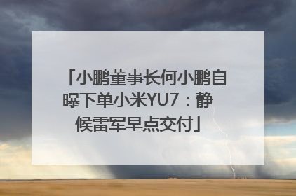 小鹏董事长何小鹏自曝下单小米YU7：静候雷军早点交付