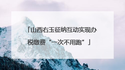 山西右玉征纳互动实现办税缴费“一次不用跑”