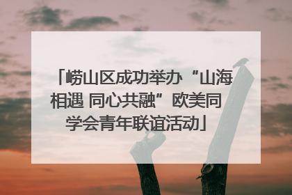崂山区成功举办“山海相遇 同心共融”欧美同学会青年联谊活动