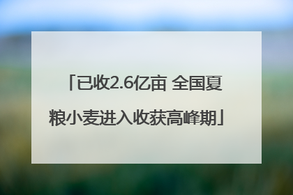 已收2.6亿亩 全国夏粮小麦进入收获高峰期