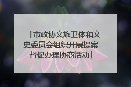 市政协文旅卫体和文史委员会组织开展提案督促办理协商活动
