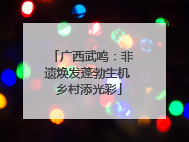 广西武鸣：非遗焕发蓬勃生机 乡村添光彩