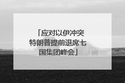 应对以伊冲突 特朗普提前退席七国集团峰会