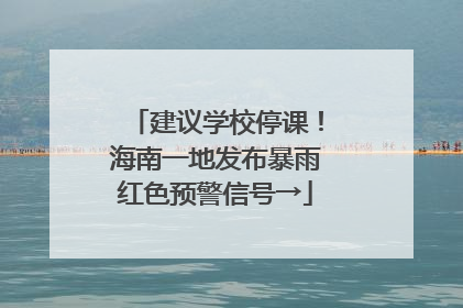 建议学校停课！海南一地发布暴雨红色预警信号→