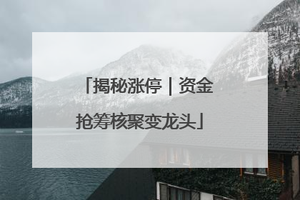 揭秘涨停｜资金抢筹核聚变龙头