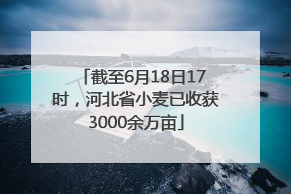 截至6月18日17时，河北省小麦已收获3000余万亩