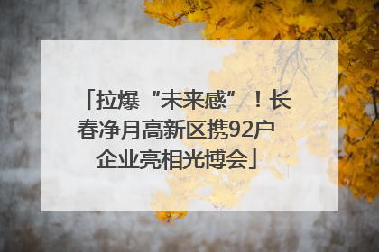 拉爆“未来感”！长春净月高新区携92户企业亮相光博会