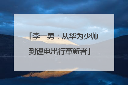 李一男：从华为少帅到锂电出行革新者