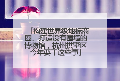 构建世界级地标商圈、打造没有围墙的博物馆，杭州拱墅区今年要干这些事