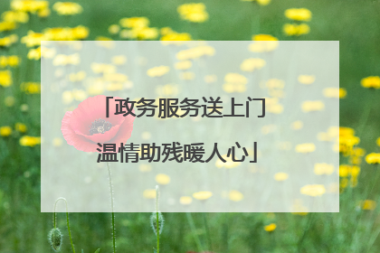 政务服务送上门 温情助残暖人心