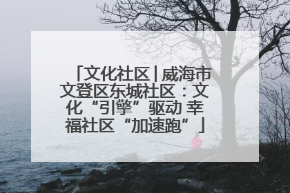 文化社区│威海市文登区东城社区：文化“引擎”驱动 幸福社区“加速跑”