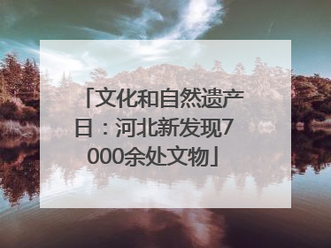 文化和自然遗产日：河北新发现7000余处文物