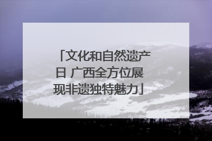 文化和自然遗产日 广西全方位展现非遗独特魅力
