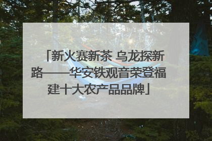 新火赛新茶 乌龙探新路——华安铁观音荣登福建十大农产品品牌