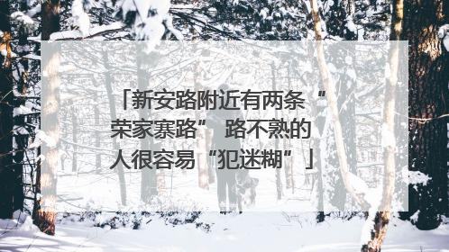新安路附近有两条“荣家寨路” 路不熟的人很容易“犯迷糊”