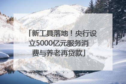 新工具落地！央行设立5000亿元服务消费与养老再贷款