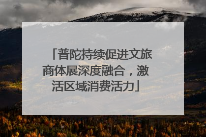 普陀持续促进文旅商体展深度融合，激活区域消费活力
