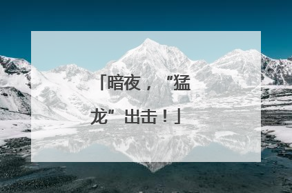 暗夜，“猛龙”出击！