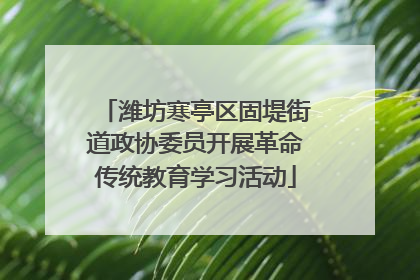潍坊寒亭区固堤街道政协委员开展革命传统教育学习活动