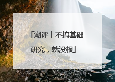 潮评丨不搞基础研究，就没根