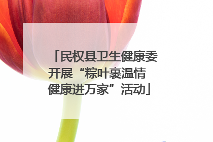民权县卫生健康委开展“粽叶裹温情 健康进万家”活动