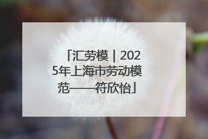 汇劳模｜2025年上海市劳动模范——符欣怡