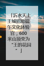 沂水天上王城招募端午文化体验官，600米山顶变为“王的花园”