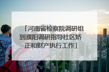 河南省检察院调研组到濮阳调研指导社区矫正和财产执行工作