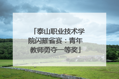 泰山职业技术学院闪耀省赛：青年教师勇夺一等奖