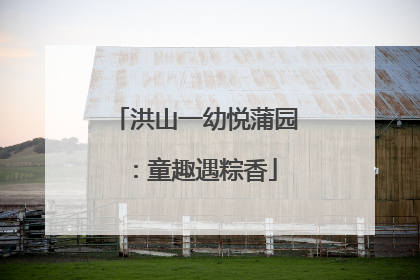 洪山一幼悦蒲园：童趣遇粽香
