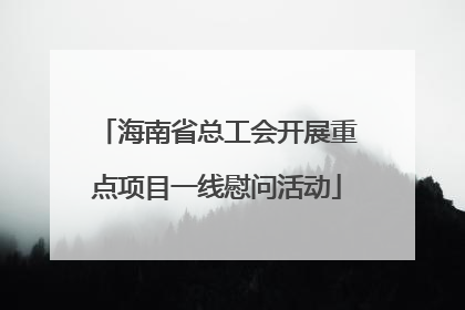 海南省总工会开展重点项目一线慰问活动