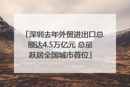 深圳去年外贸进出口总额达4.5万亿元 总量跃居全国城市首位
